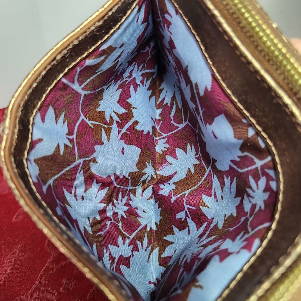 Hobo International Metallic Gold Zip Up Cosmetic Bag Clutch Wallet - Picture 6 of 8